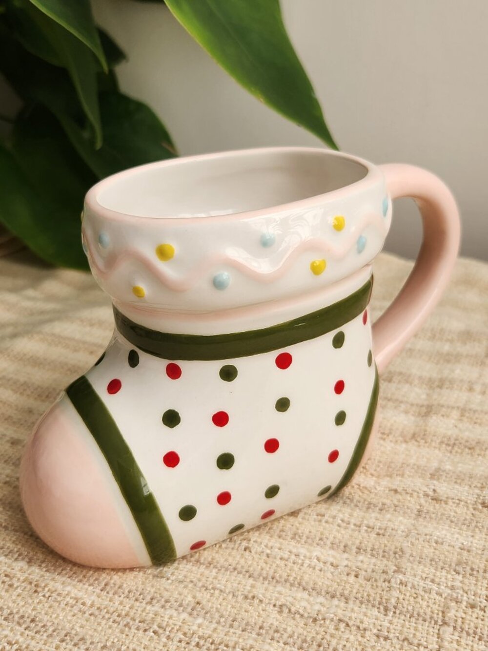 Opalhouse Earthenware Christmas Stocking Mug Polka Dot Target